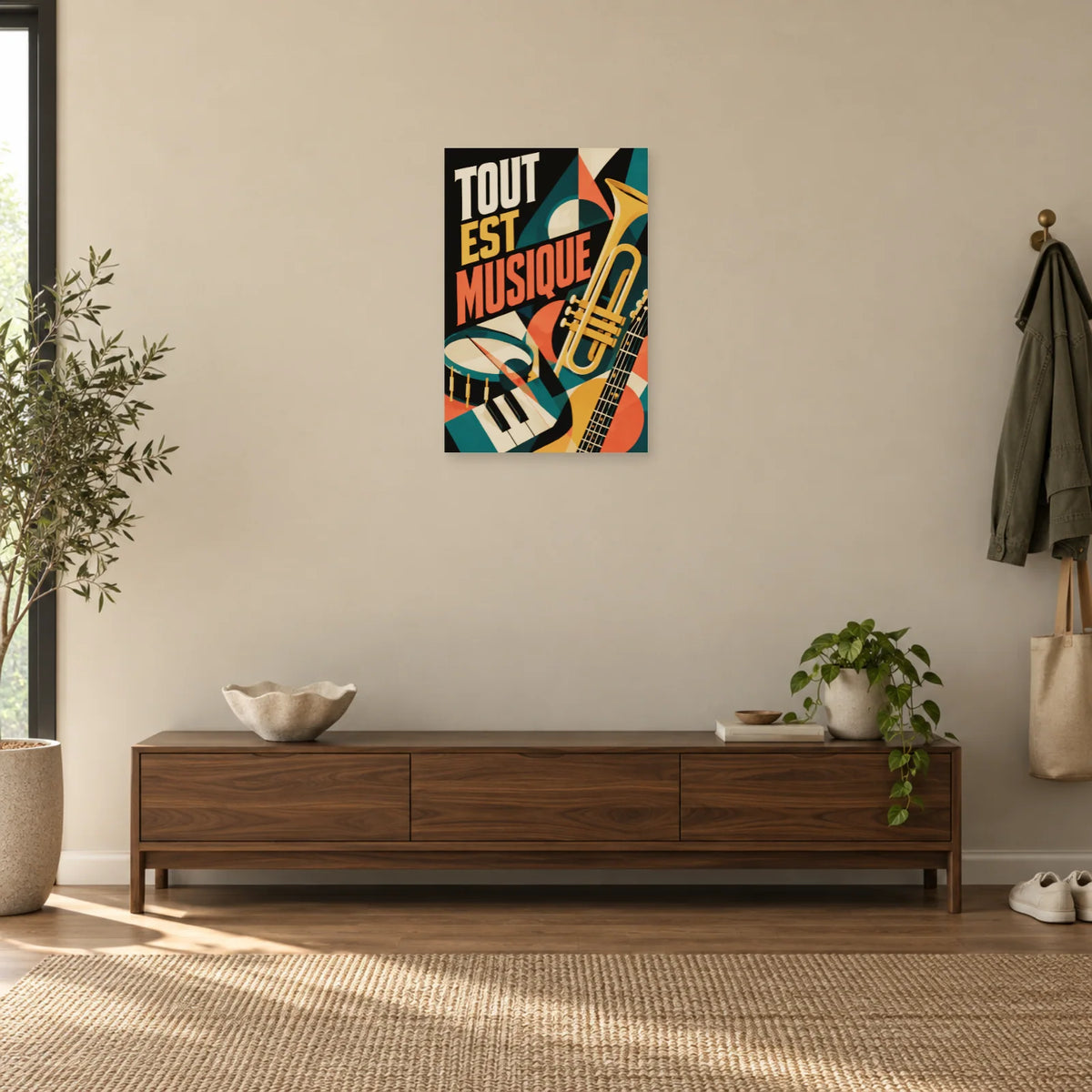Affiche instruments de musique – Tout est musique dans une entrée ou un couloir - Art Virtuoso