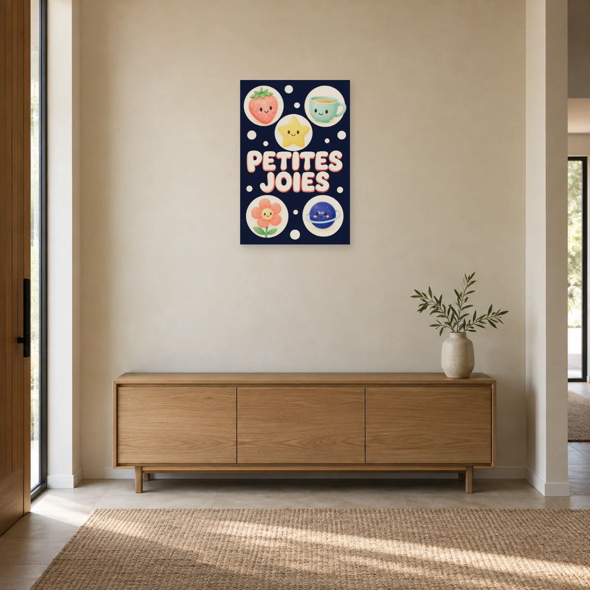Affiche Kawaii – Petites joies dans une entrée ou un couloir - Art Virtuoso