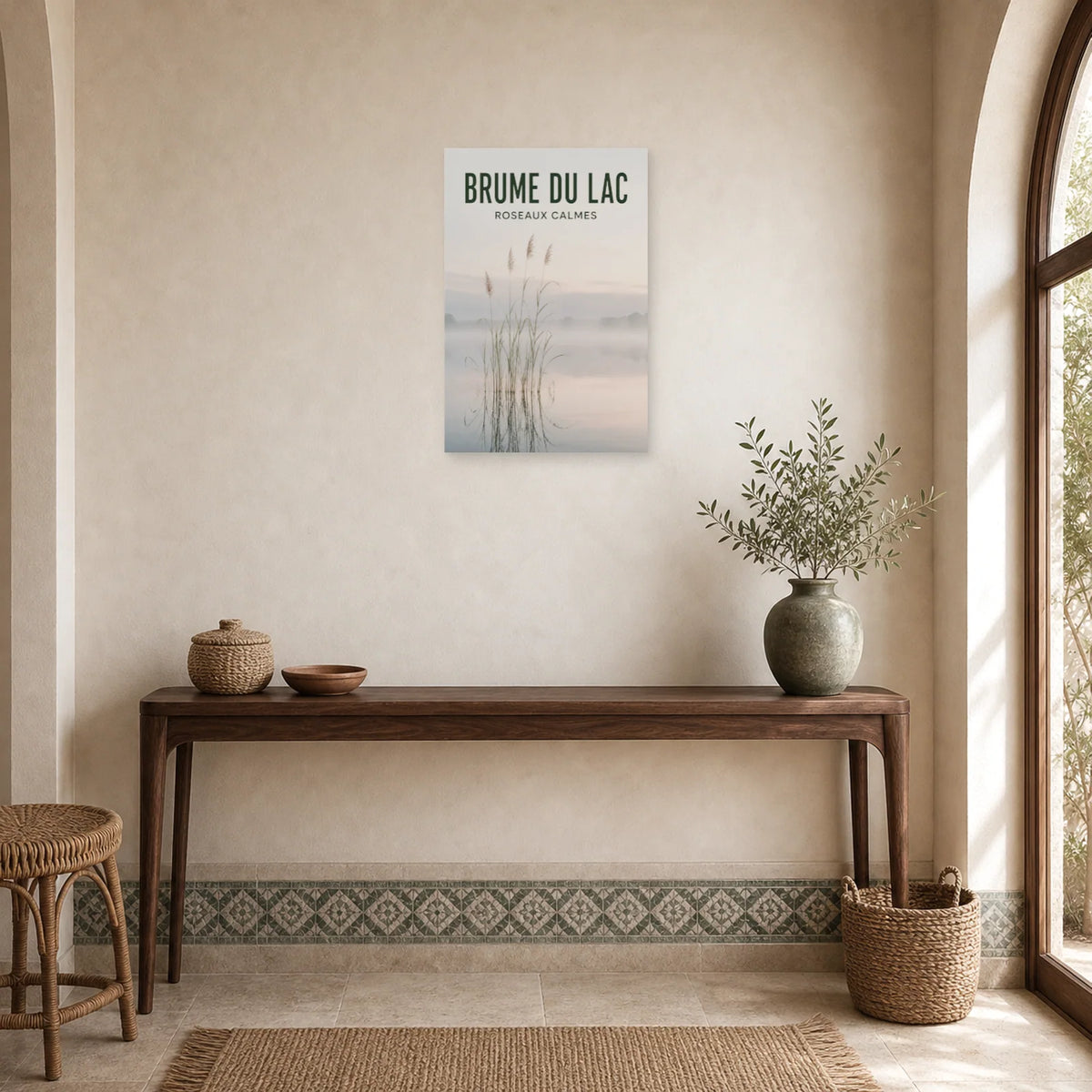 Affiche Brume du Lac – Roseaux Calmes dans une entrée ou un couloir - Art Virtuoso