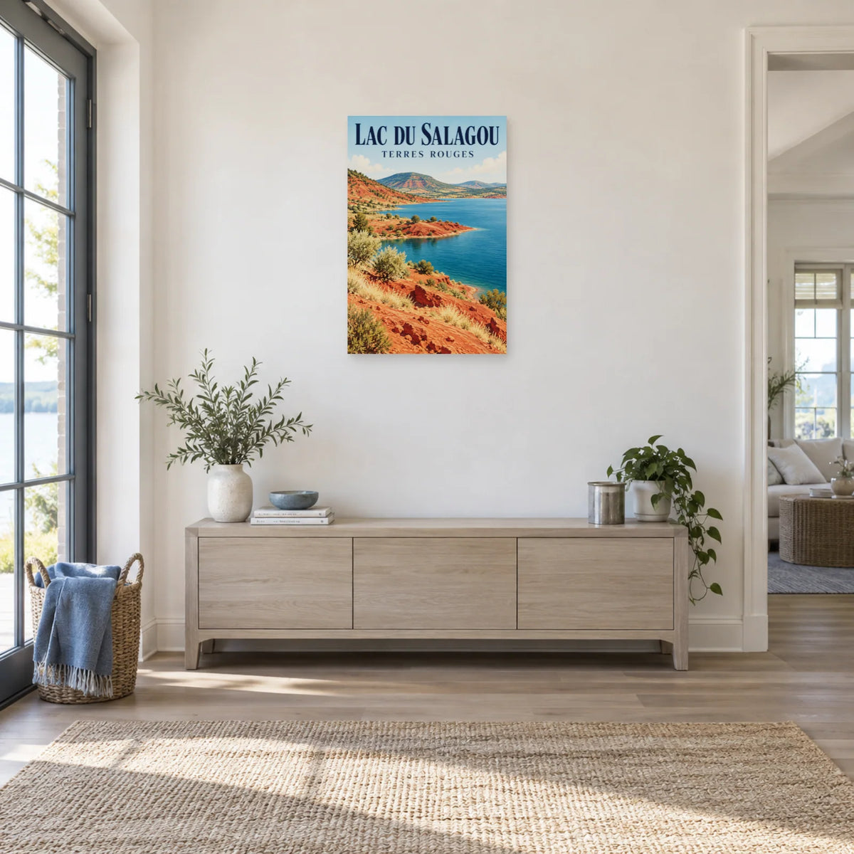 Affiche Lac du Salagou – Terres rouges dans une entrée ou un couloir - Art Virtuoso