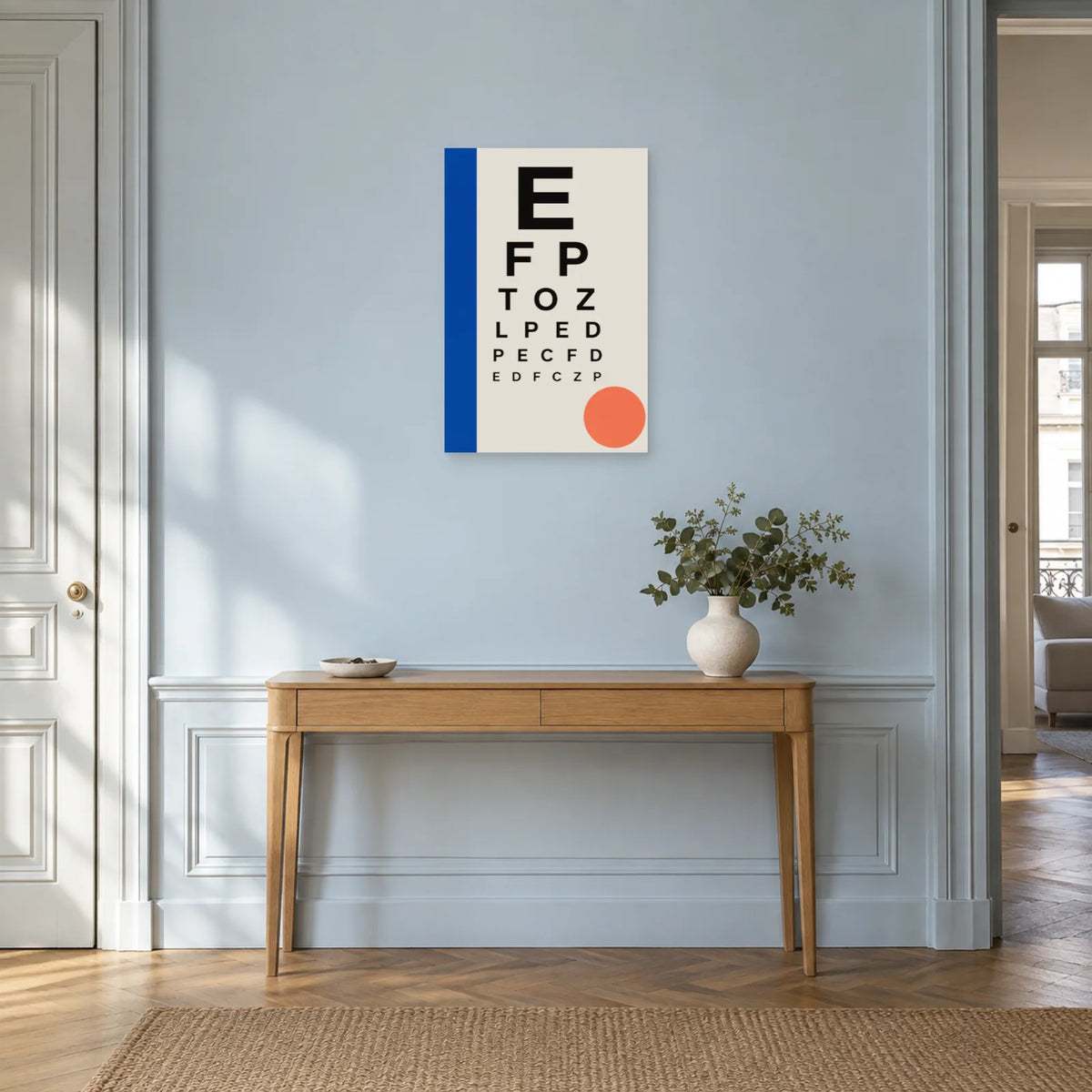 Affiche Tableau de lettres, regard graphique dans une entrée ou un couloir - Art Virtuoso
