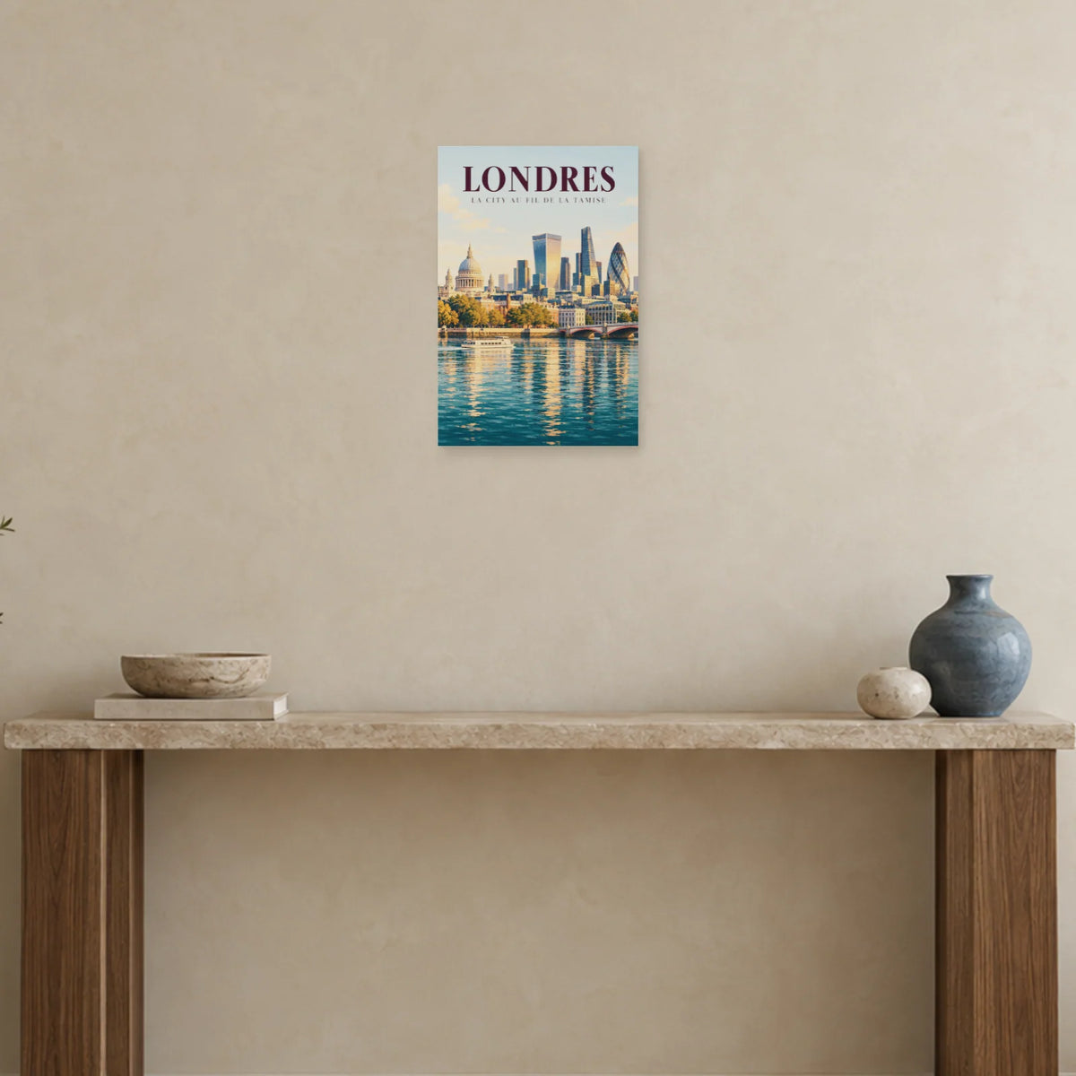 Affiche Londres City et rives de la Tamise dans une entrée ou un couloir - Art Virtuoso