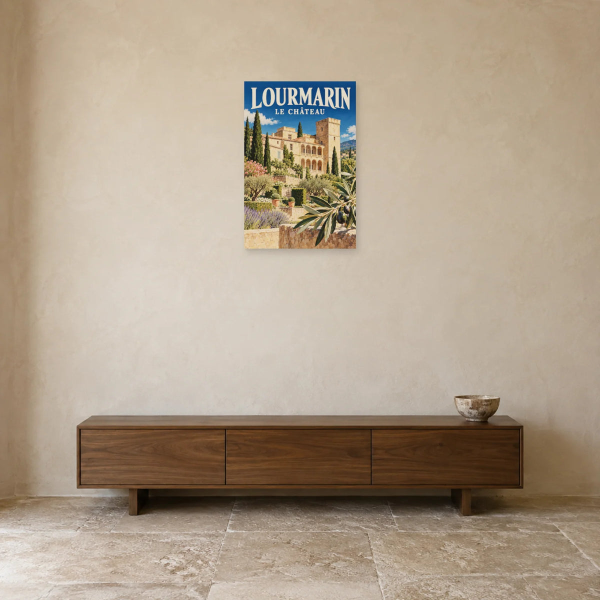 Affiche Lourmarin Château et jardin dans une entrée ou un couloir - Art Virtuoso