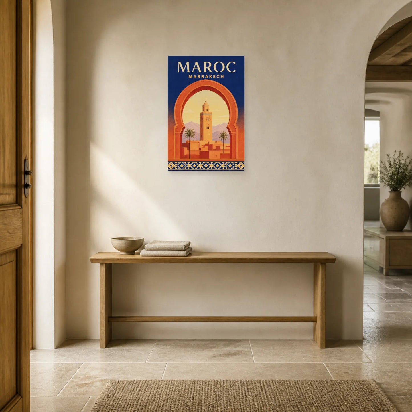 Affiche Maroc – Marrakech dans une entrée ou un couloir - Art Virtuoso