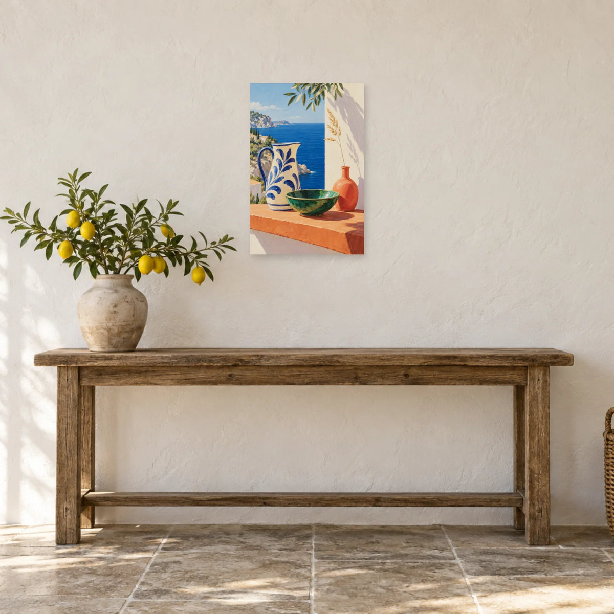 Affiche Méditerranée céramiques de terrasse dans une entrée ou un couloir - Art Virtuoso