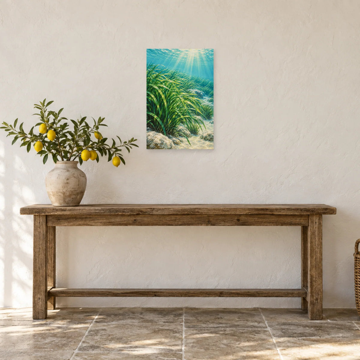 Affiche Méditerranée herbier de posidonie dans une entrée ou un couloir - Art Virtuoso