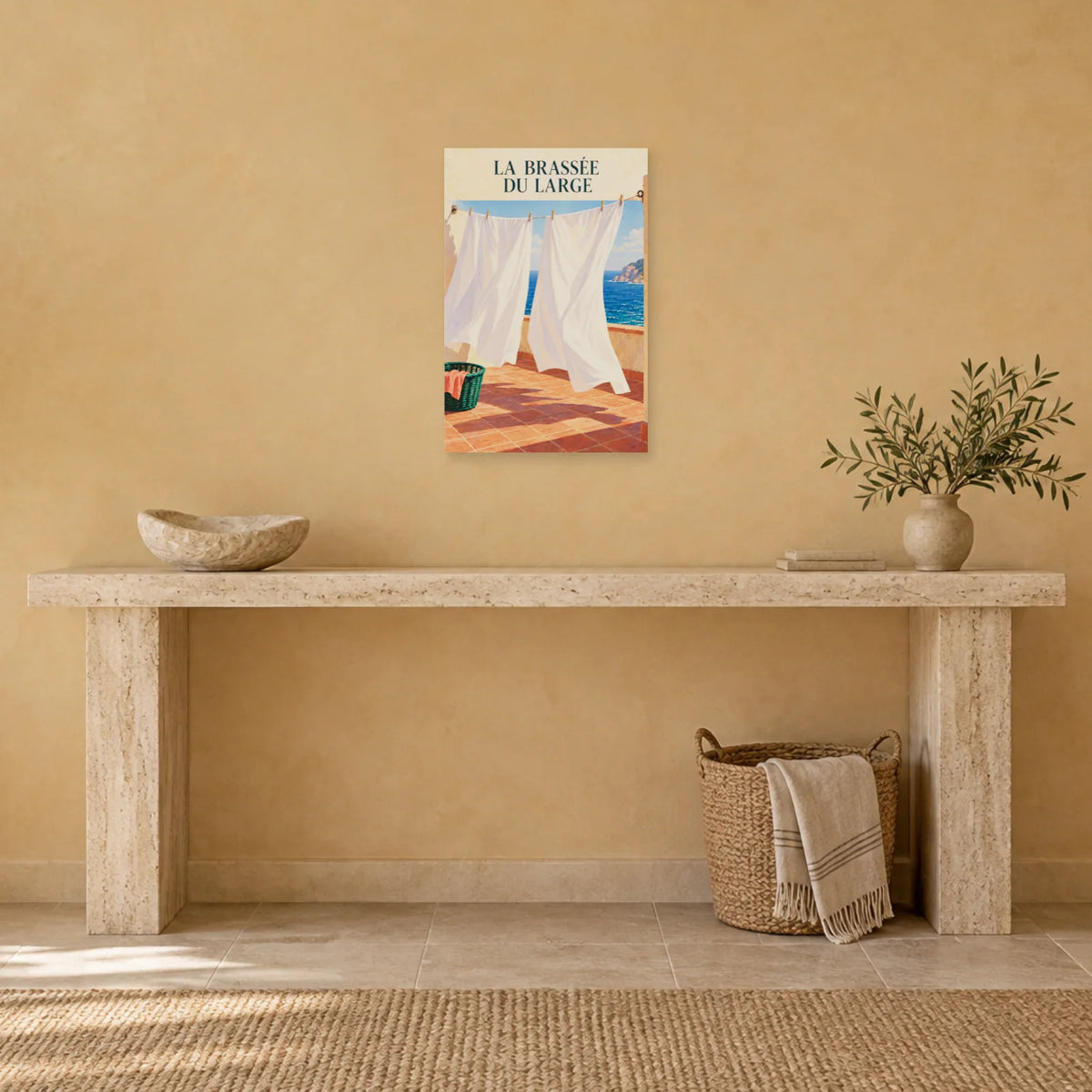 Affiche Méditerranée linge et brise marine dans une entrée ou un couloir - Art Virtuoso