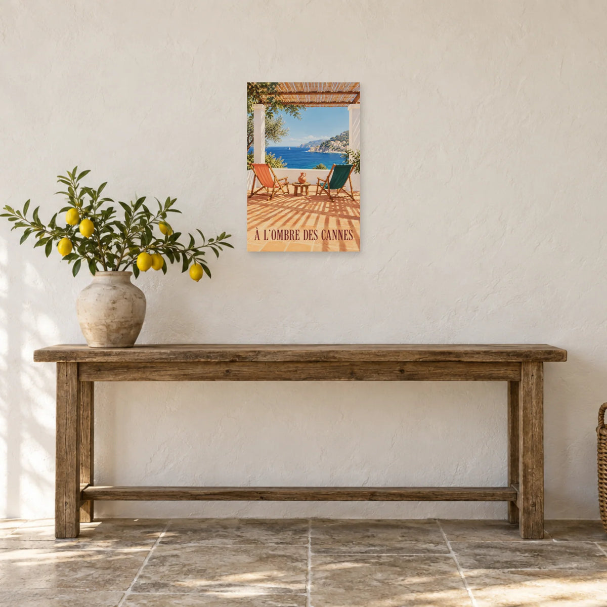 Affiche Méditerranée pergola et sieste dans une entrée ou un couloir - Art Virtuoso