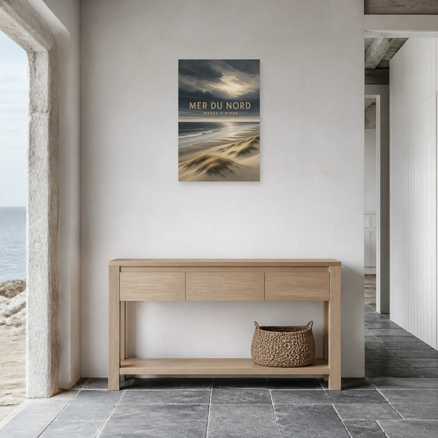 Affiche Mer du Nord – Marée d’Hiver dans une entrée ou un couloir - Art Virtuoso