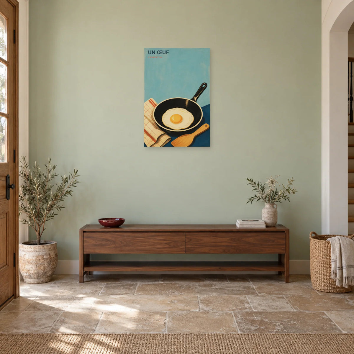 Affiche Un Œuf – L’Essentiel dans une entrée ou un couloir - Art Virtuoso