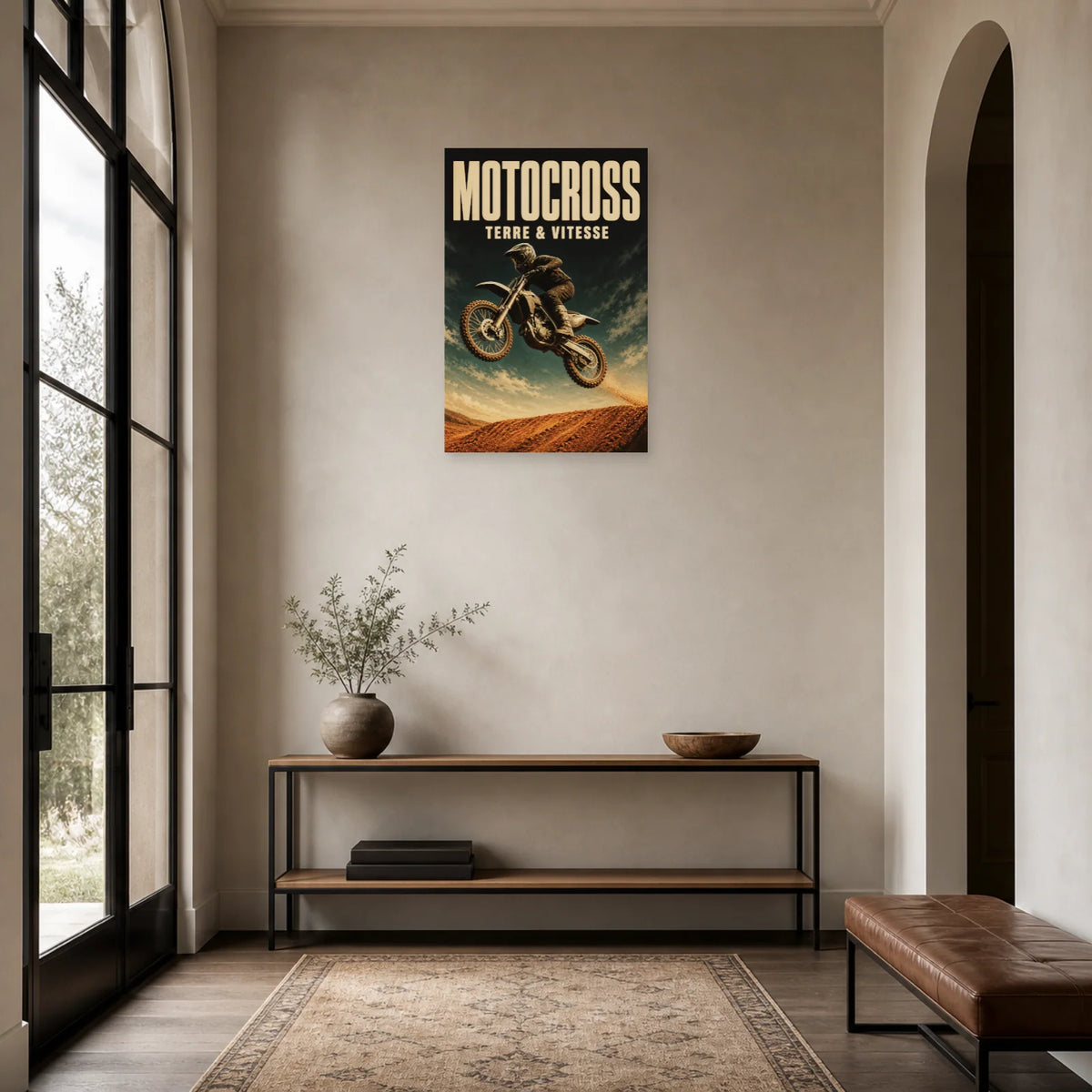 Affiche Motocross – Terre et vitesse dans une entrée ou un couloir - Art Virtuoso