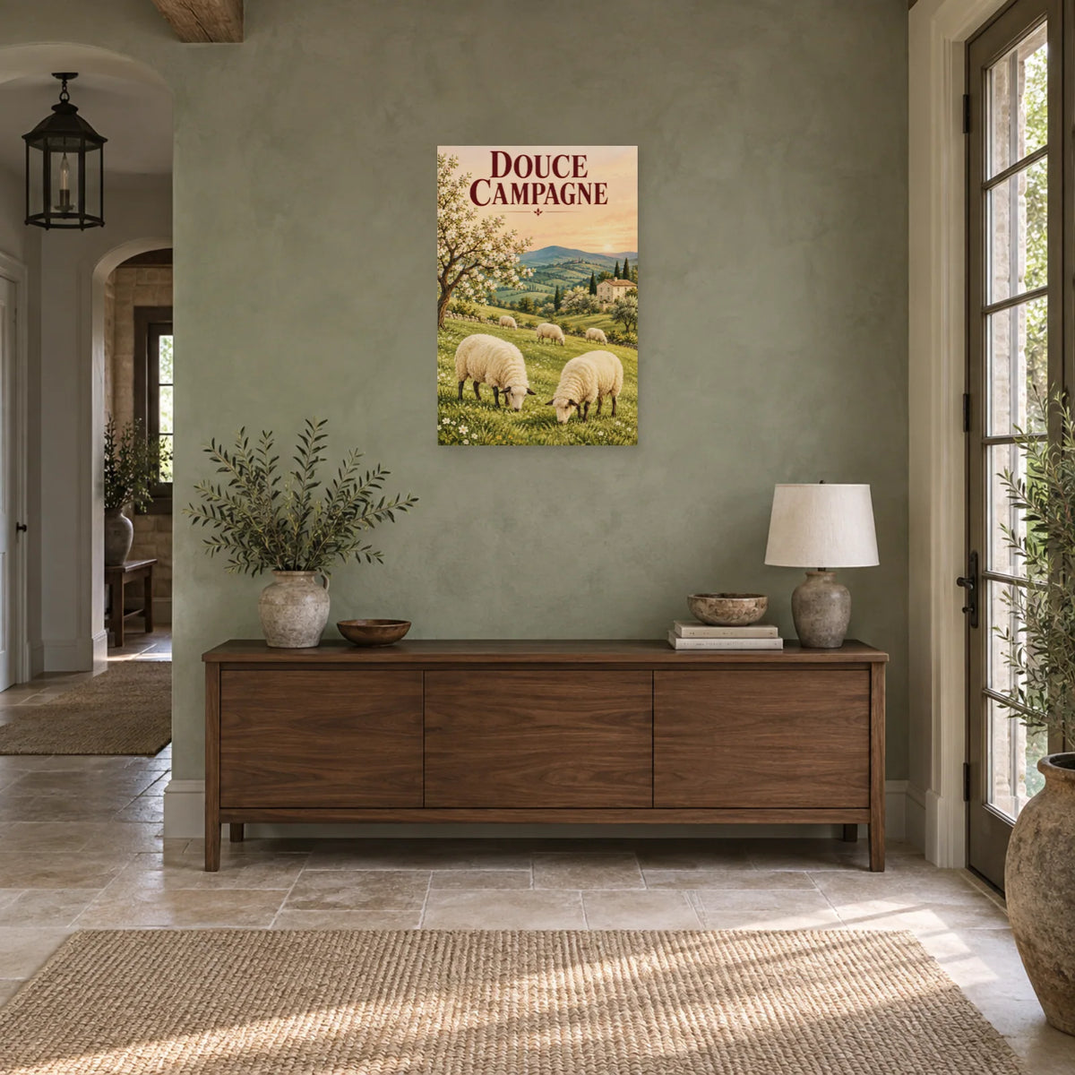 Affiche Moutons - Douce campagne dans une entrée ou un couloir - Art Virtuoso