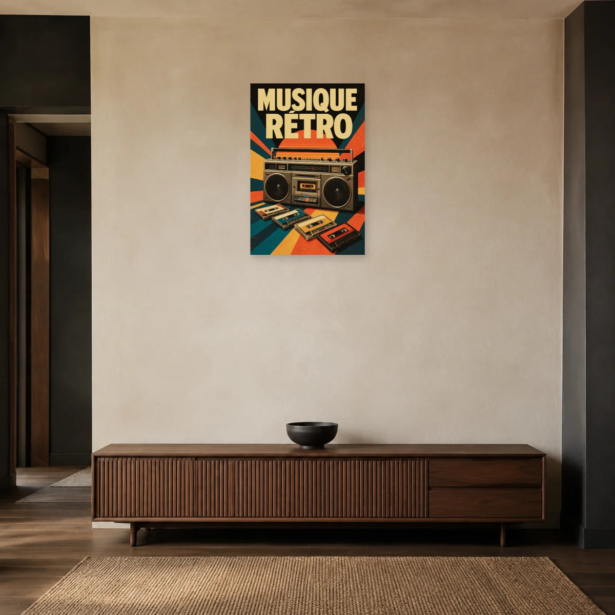 Affiche Musique vintage - Retro dans une entrée ou un couloir - Art Virtuoso
