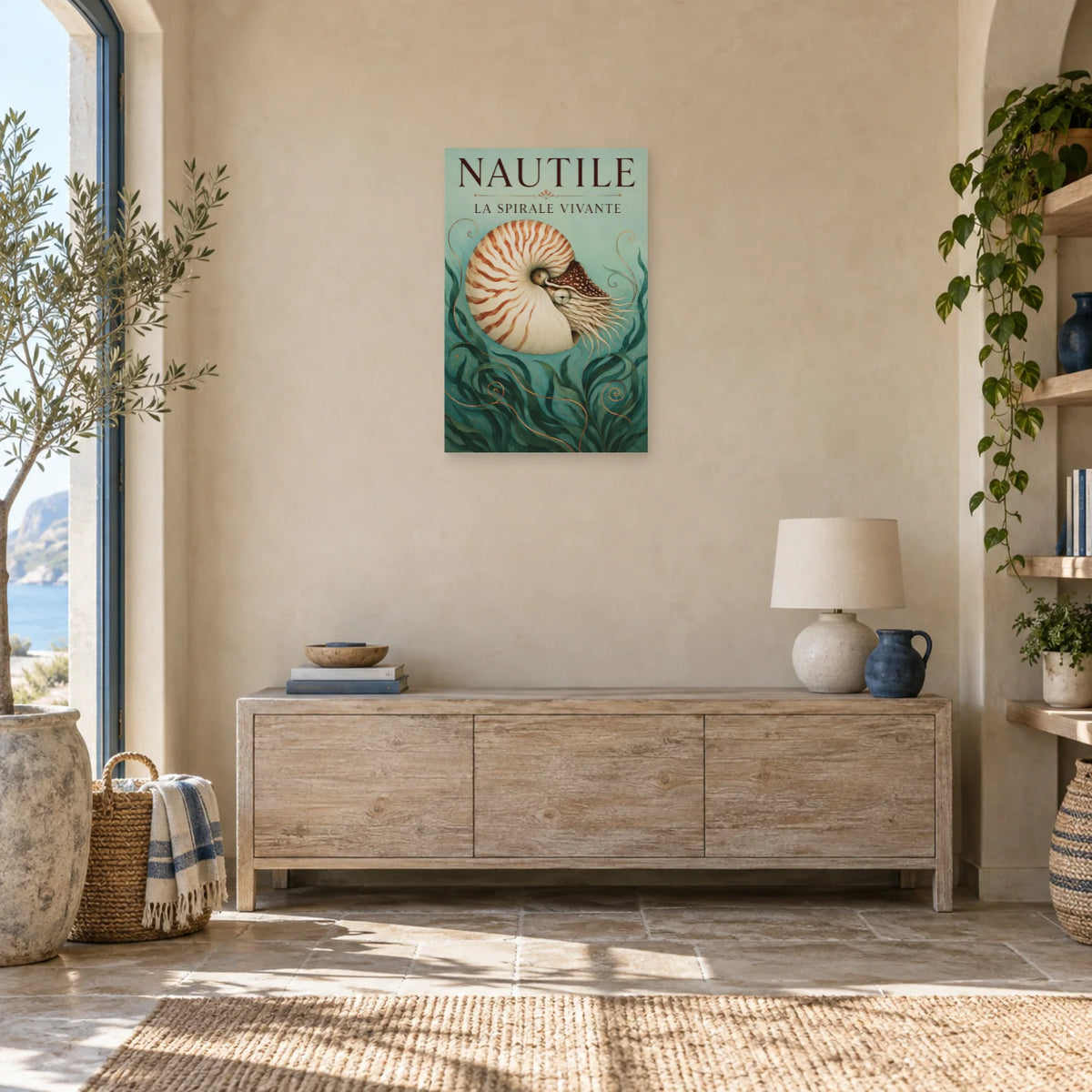 Affiche Nautile - La spirale vivante dans une entrée ou un couloir - Art Virtuoso