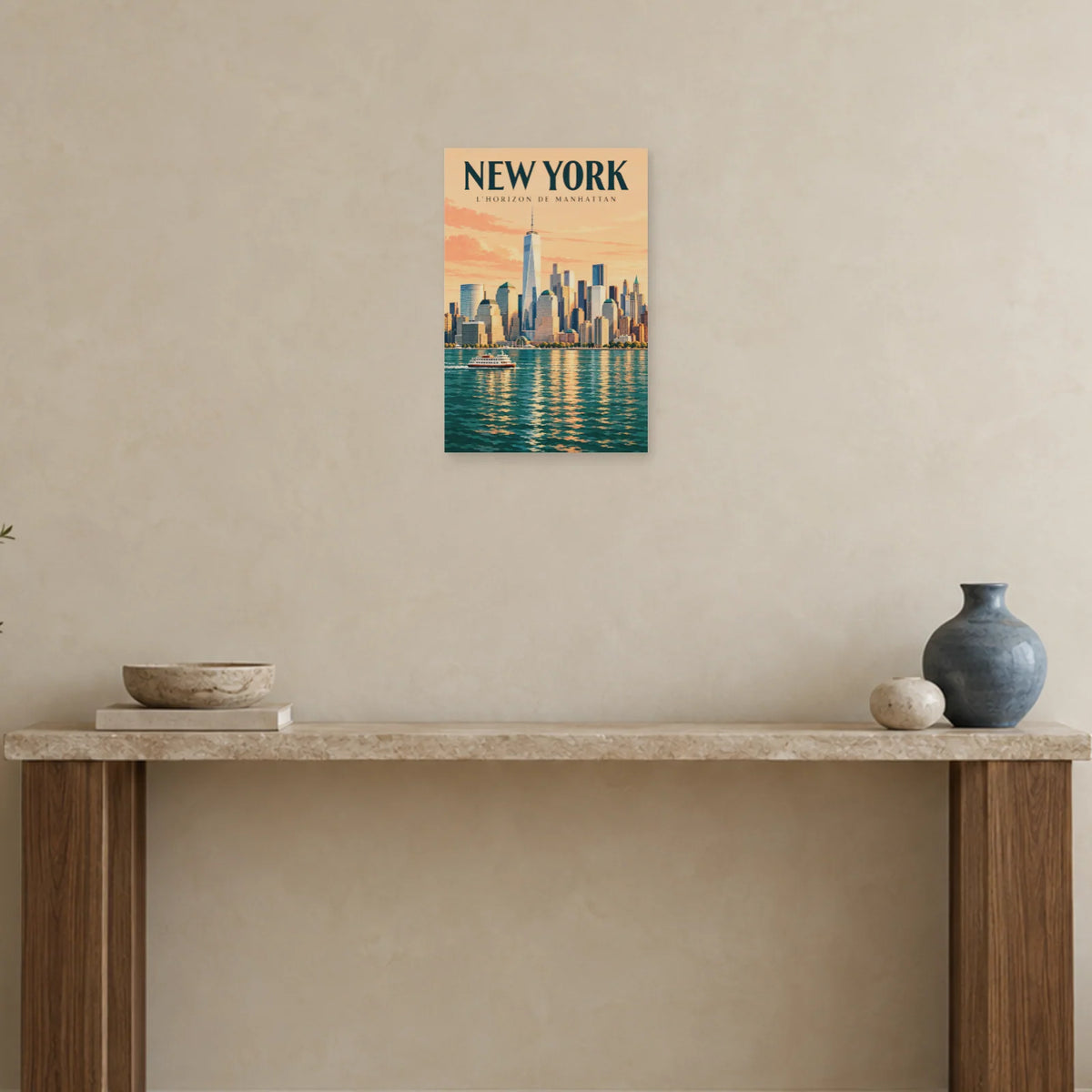 Affiche New York skyline sur la baie dans une entrée ou un couloir - Art Virtuoso
