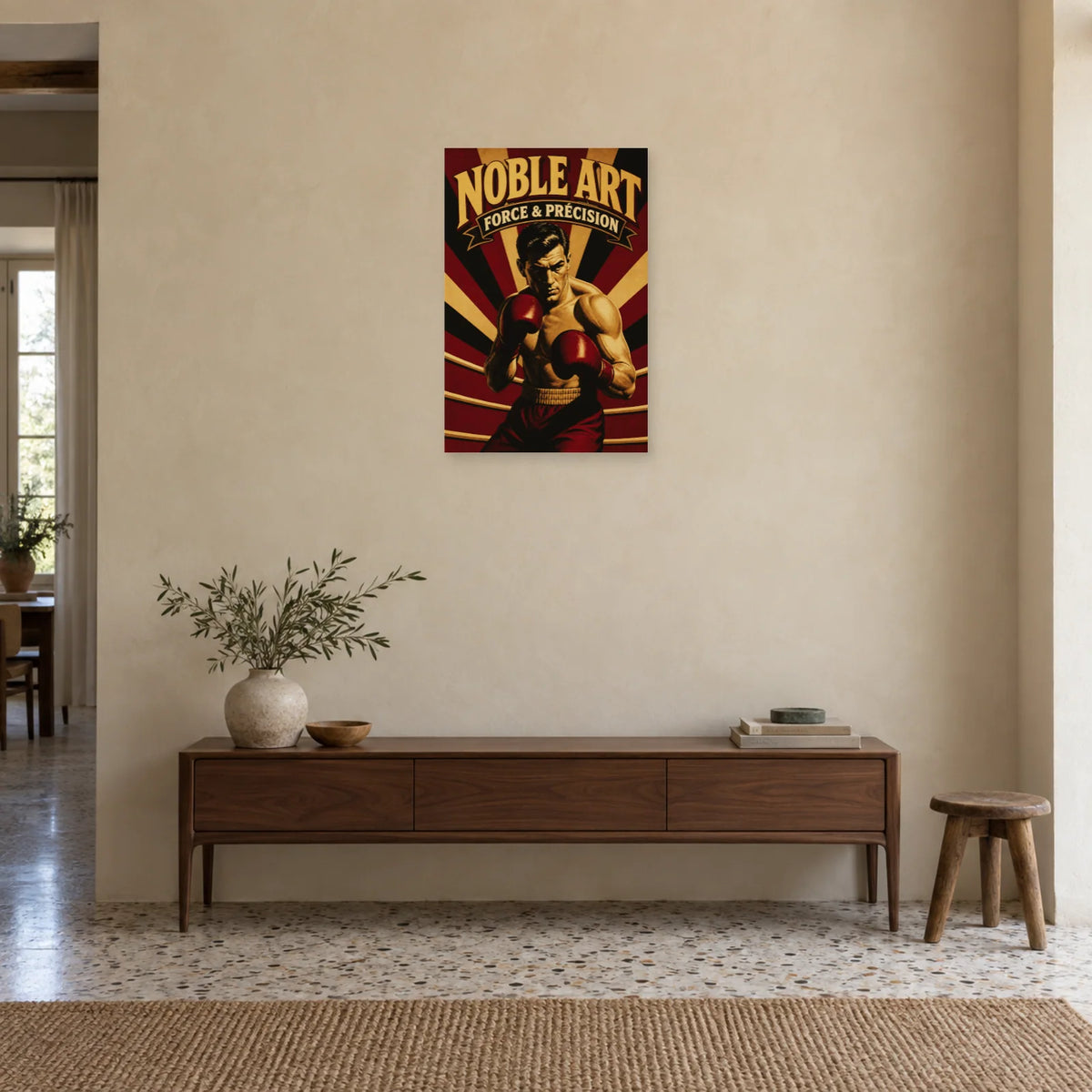 Affiche Noble Art – Force & Précision dans une entrée ou un couloir - Art Virtuoso