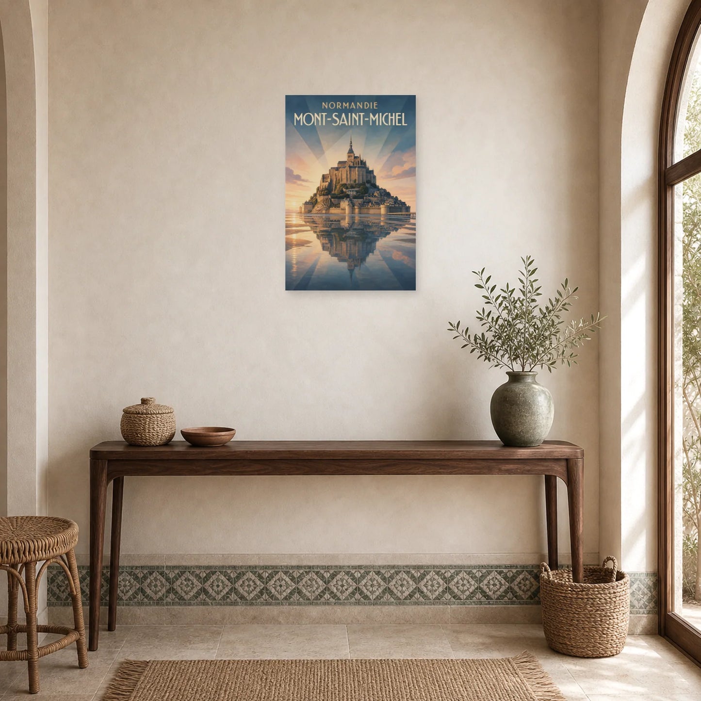 Affiche Normandie – Mont-Saint-Michel dans une entrée ou un couloir - Art Virtuoso