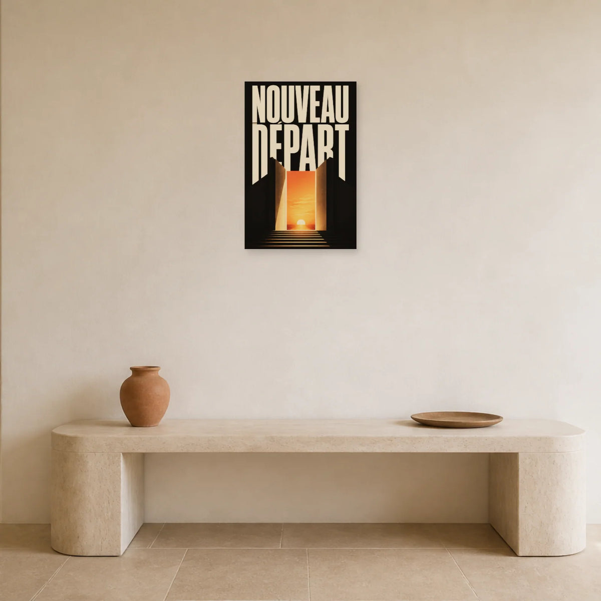 Affiche Nouveau départ – Porte vers l’avenir dans une entrée ou un couloir - Art Virtuoso