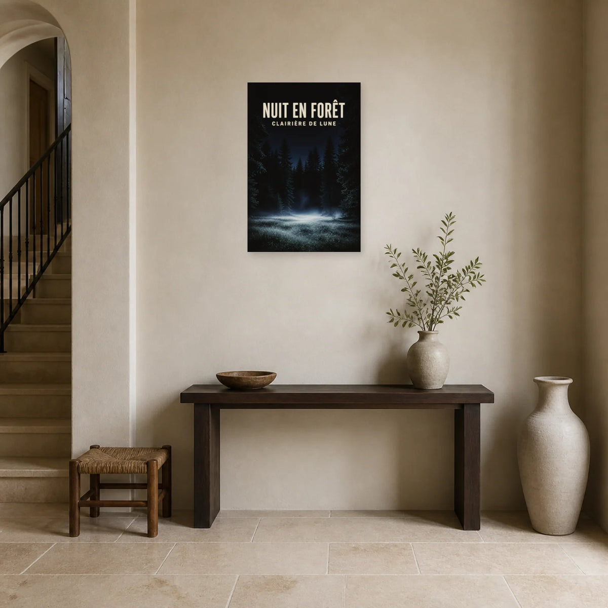 Affiche Nuit en forêt – Clairière de lune dans une entrée ou un couloir - Art Virtuoso