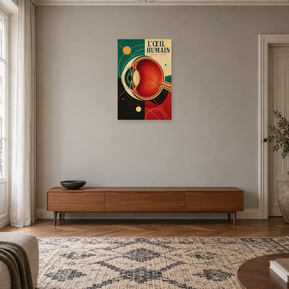 Affiche L'Œil Humain – Planche d'Étude dans une entrée ou un couloir - Art Virtuoso