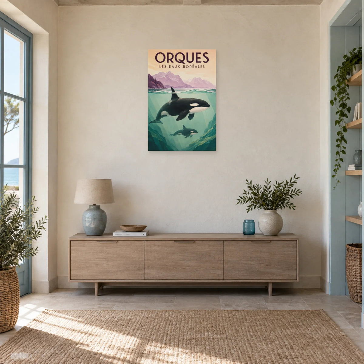 Affiche Orques - Les eaux boréales dans une entrée ou un couloir - Art Virtuoso
