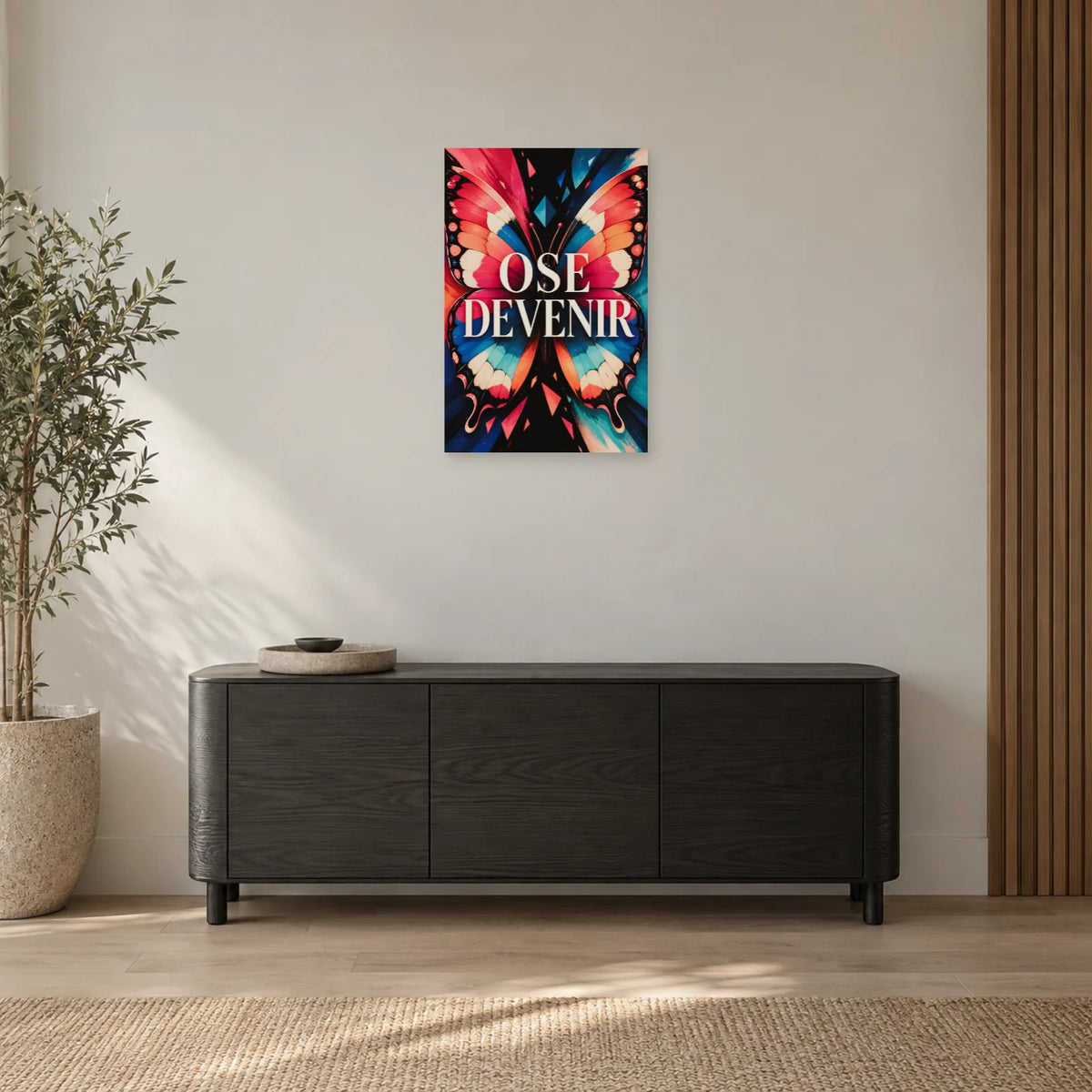 Affiche papillon – Ose devenir dans une entrée ou un couloir - Art Virtuoso