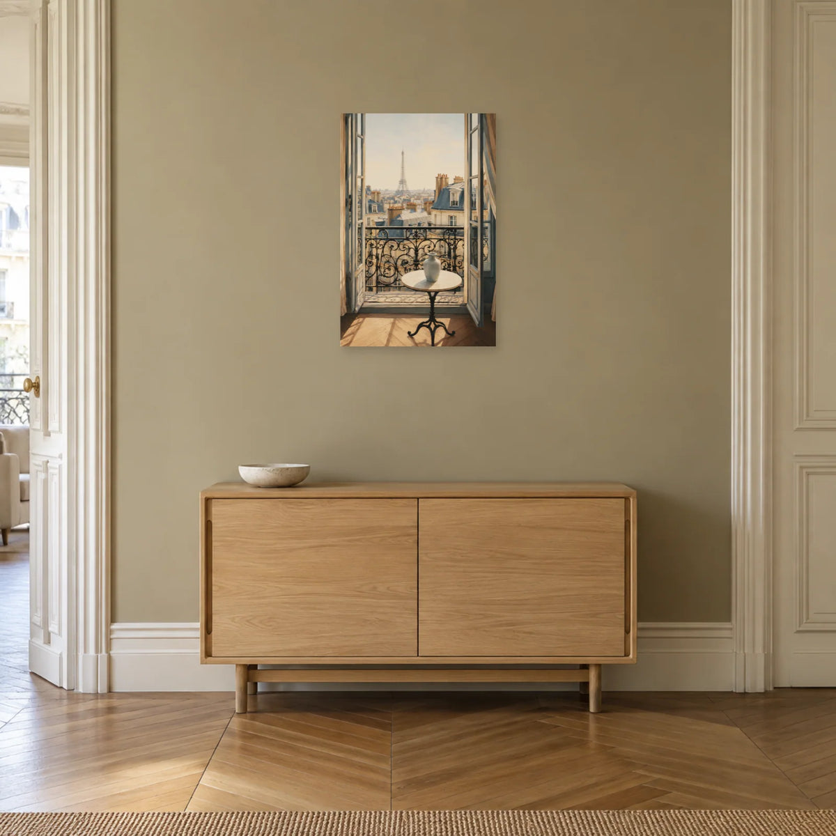 Affiche Balcon parisien - Matin de septembre dans une entrée ou un couloir - Art Virtuoso