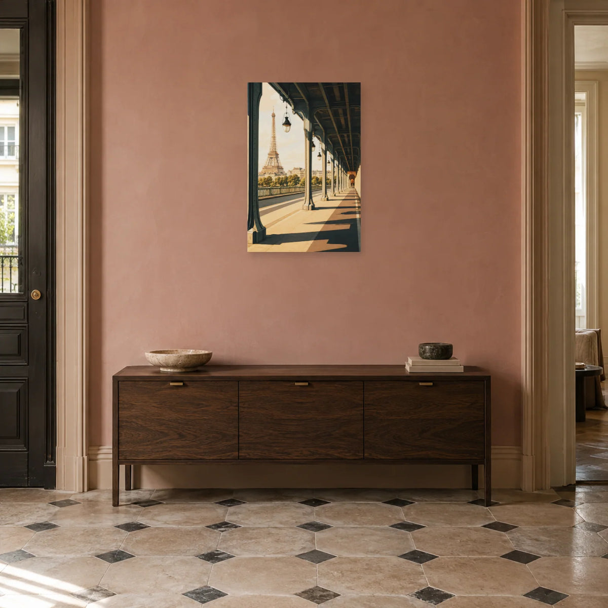 Affiche Bir-Hakeim - Géométrie parisienne dans une entrée ou un couloir - Art Virtuoso