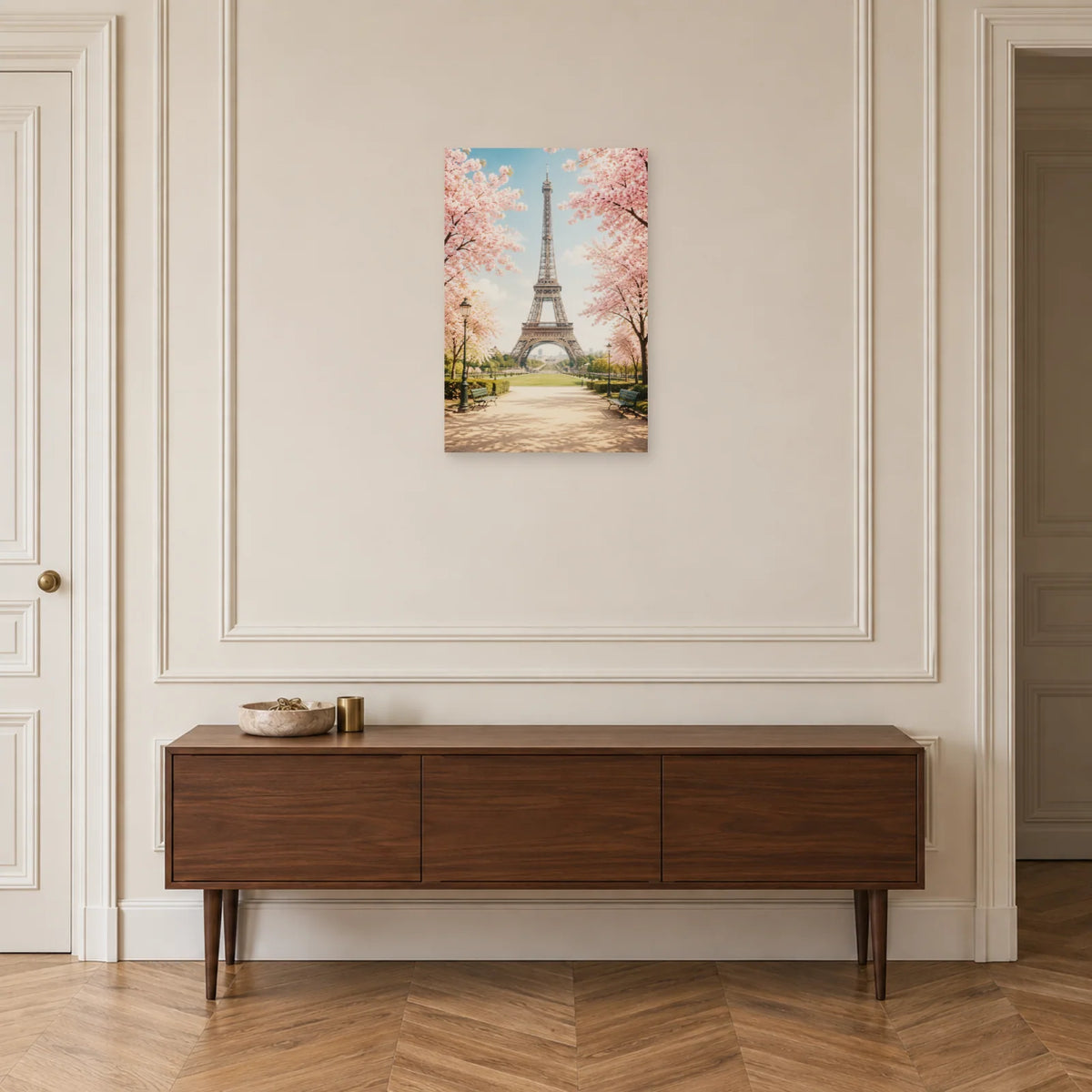 Affiche Champ-de-Mars - Printemps parisien dans une entrée ou un couloir - Art Virtuoso