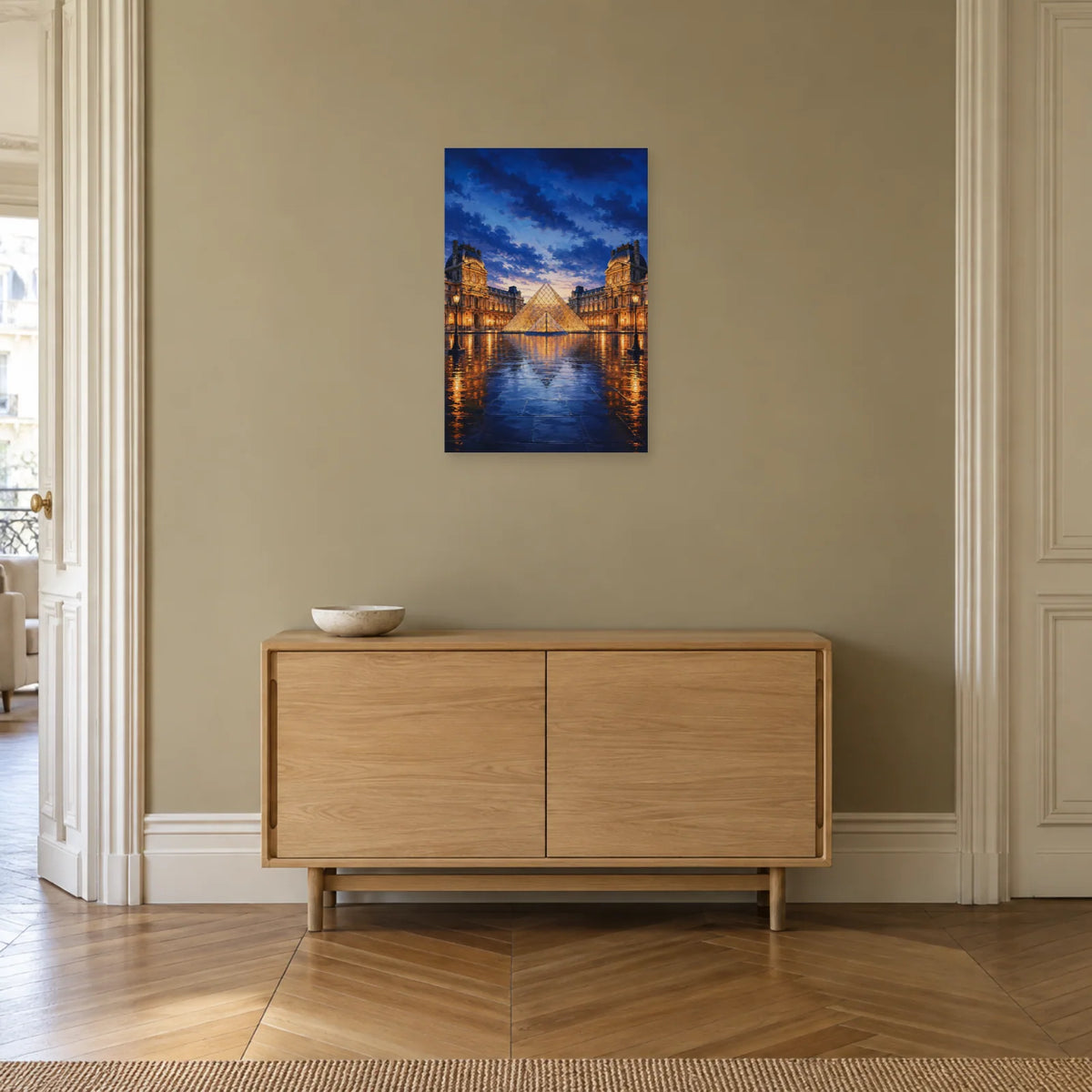 Affiche Le Louvre - Cour bleue dans une entrée ou un couloir - Art Virtuoso