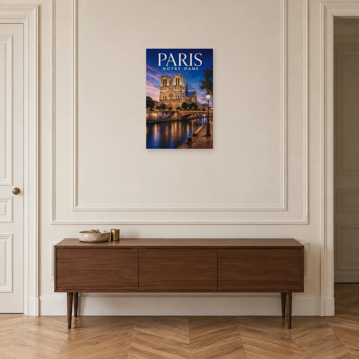 Affiche Notre-Dame - Crépuscule sur l’île dans une entrée ou un couloir - Art Virtuoso