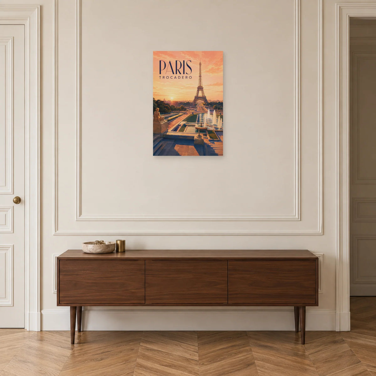 Affiche Paris - Trocadéro à l’aube dans une entrée ou un couloir - Art Virtuoso