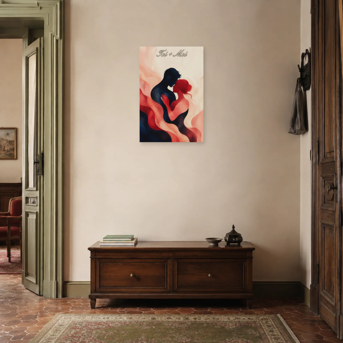 Affiche Toi et moi - Couple abstrait dans une entrée ou un couloir - Art Virtuoso