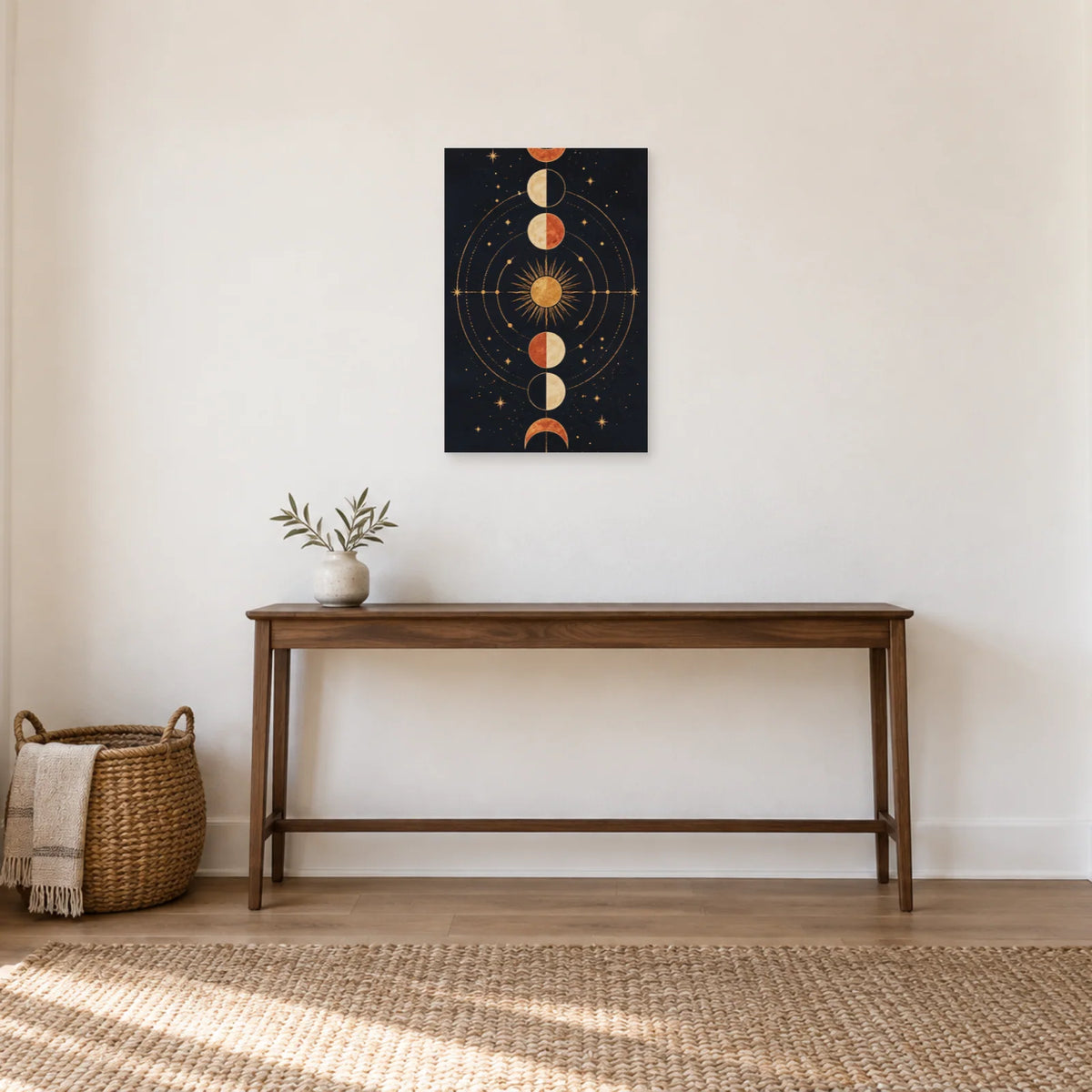 Affiche Phases lunaires bohèmes dans une entrée ou un couloir - Art Virtuoso