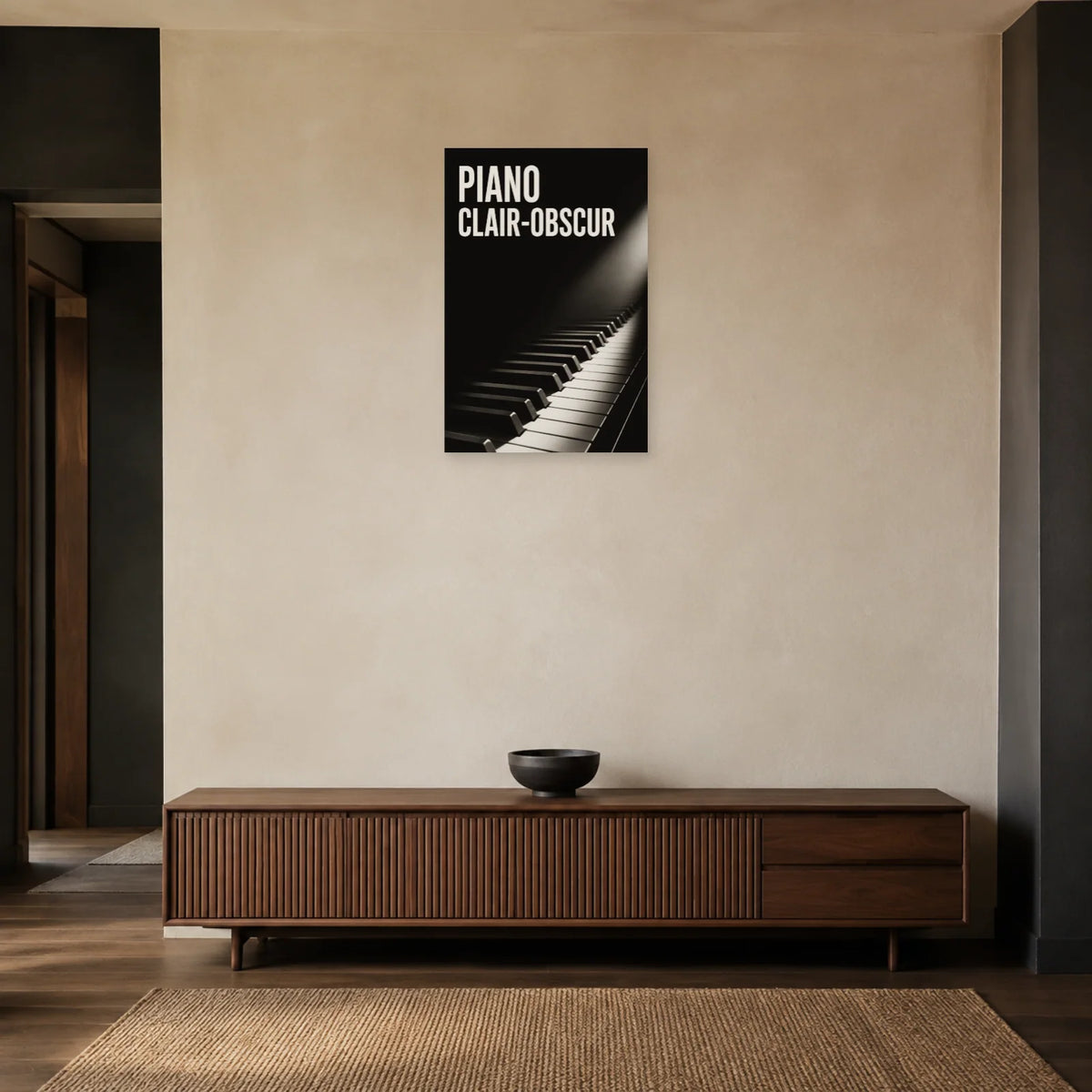 Affiche Piano - Clair-obscur dans une entrée ou un couloir - Art Virtuoso