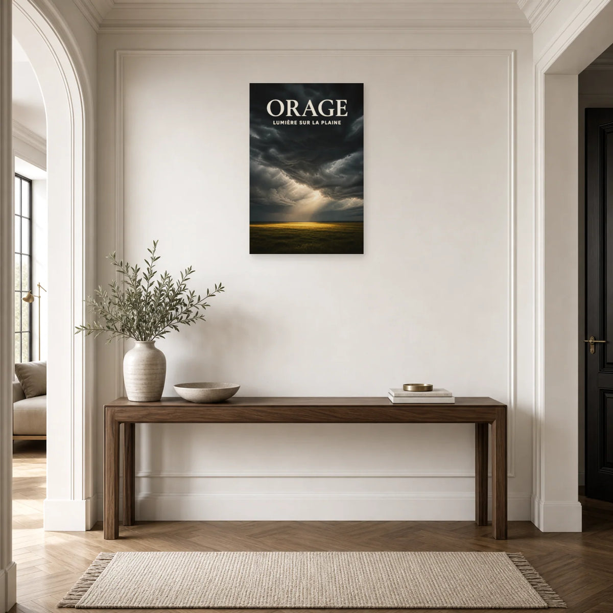 Affiche Orage - Lumière sur la plaine dans une entrée ou un couloir - Art Virtuoso