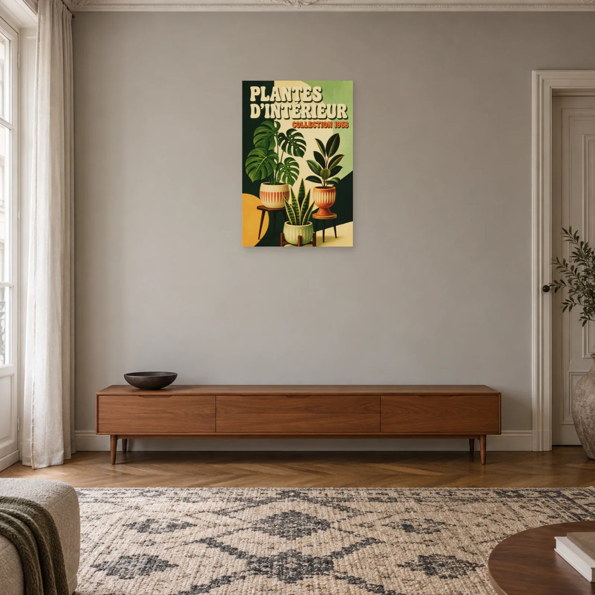 Affiche Plantes d'Intérieur – Collection 1968 dans une entrée ou un couloir - Art Virtuoso