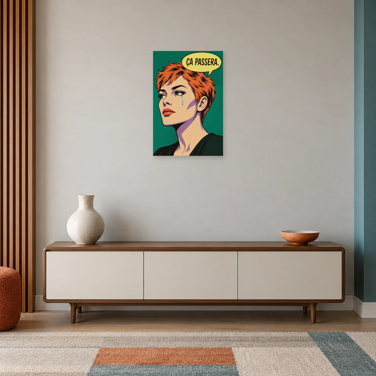 Affiche Pop art Portrait à la larme ça passera dans une entrée ou un couloir - Art Virtuoso
