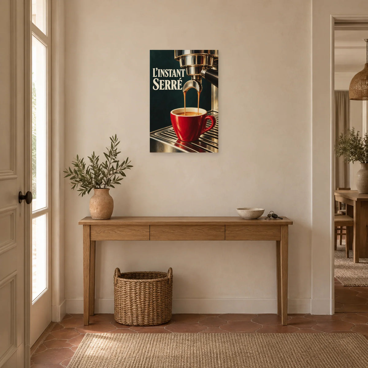 Affiche Porte-filtre - L'instant serré dans une entrée ou un couloir - Art Virtuoso