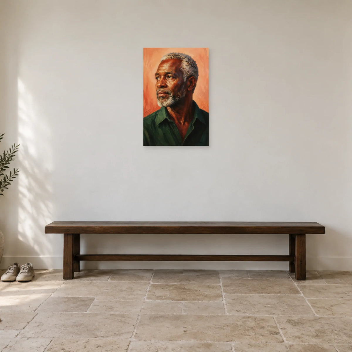Affiche Portrait masculin, mémoire vive dans une entrée ou un couloir - Art Virtuoso
