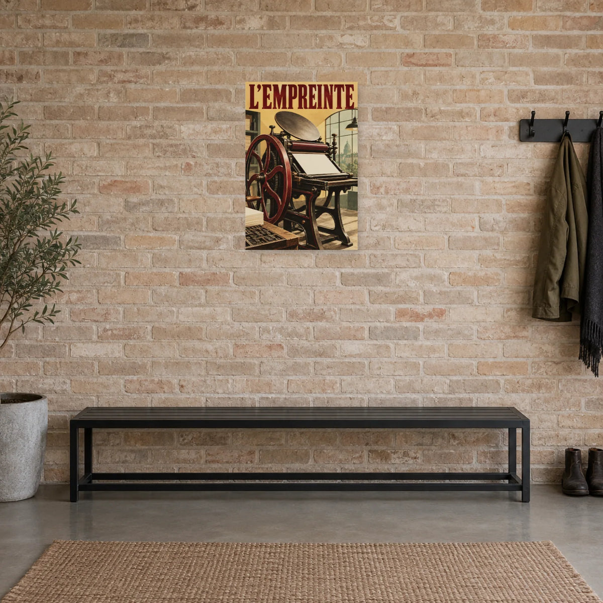 Affiche Presse d’imprimerie - L’empreinte dans une entrée ou un couloir - Art Virtuoso
