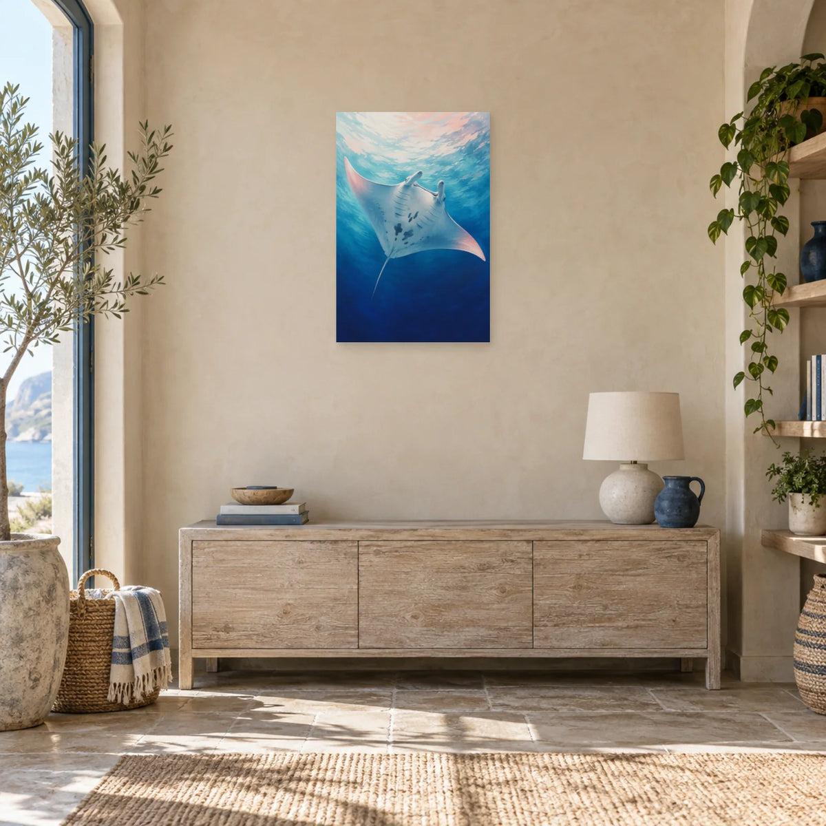 Affiche Raie manta - Le vol silencieux dans une entrée ou un couloir - Art Virtuoso