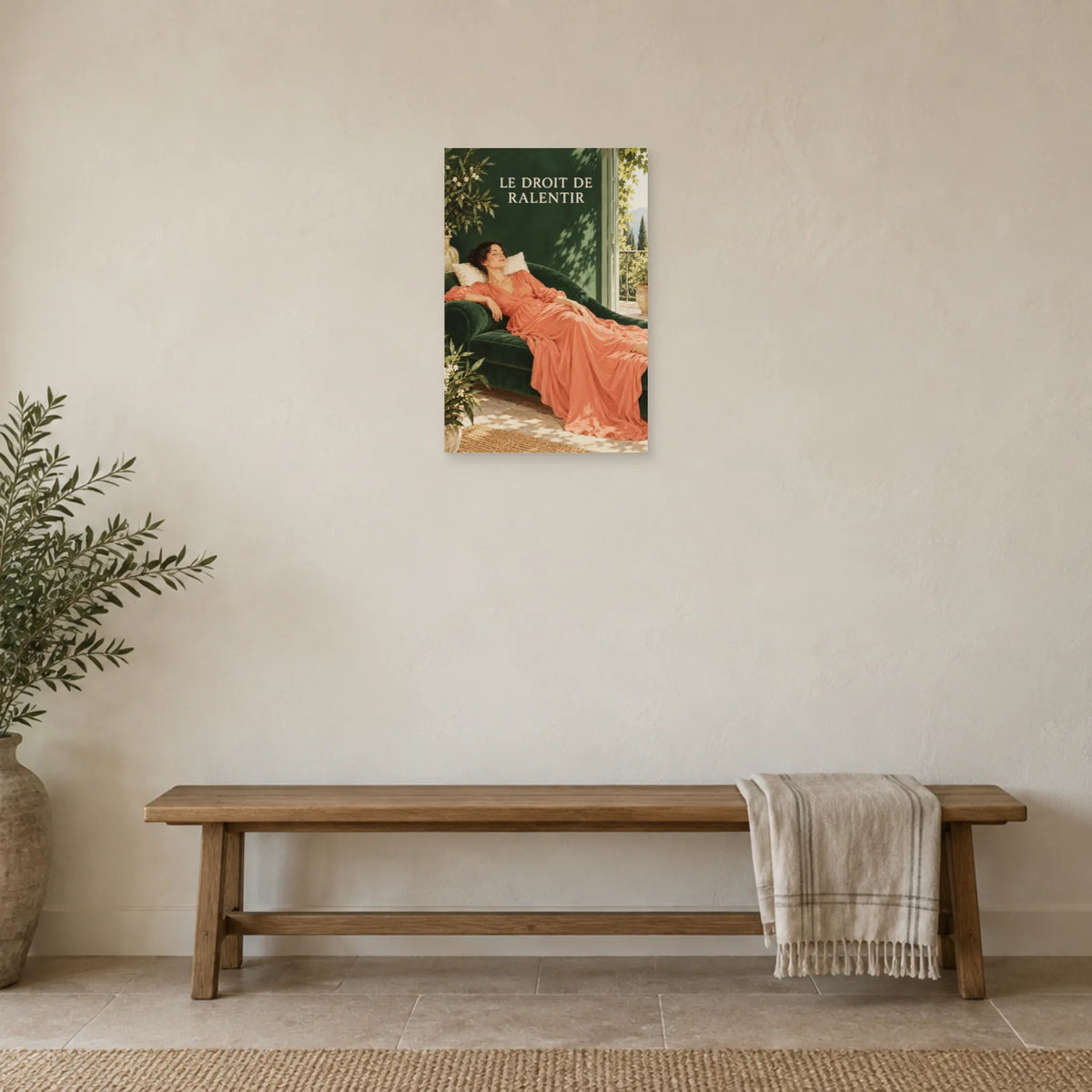 Affiche Relaxation - Le droit de ralentir dans une entrée ou un couloir - Art Virtuoso