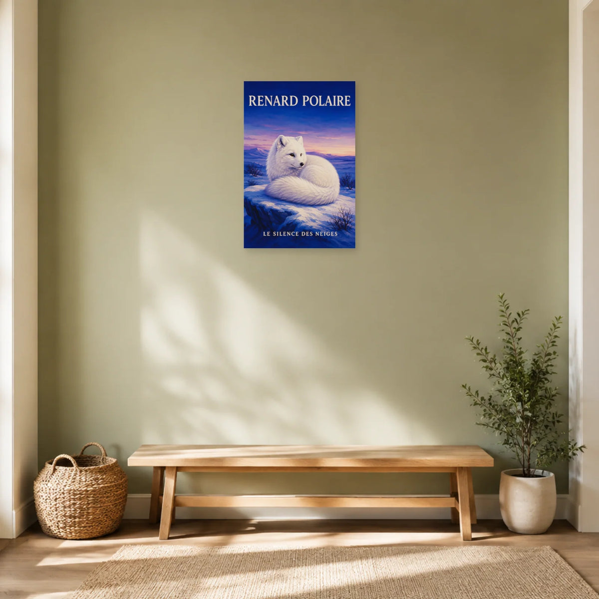 Affiche Renard polaire, le silence des neiges dans une entrée ou un couloir - Art Virtuoso