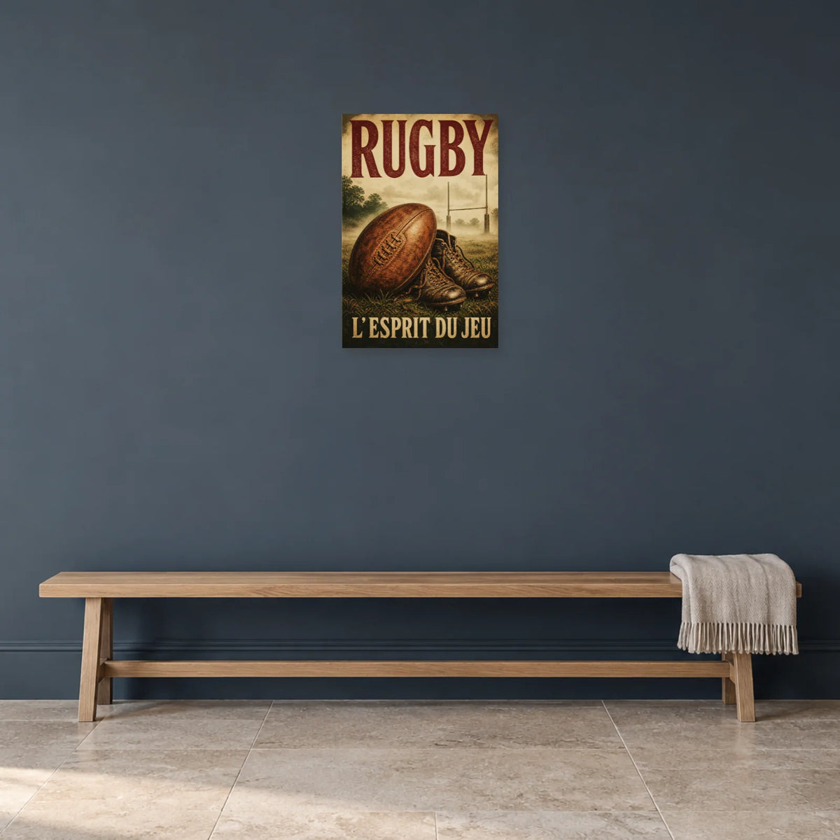 Affiche Rugby – L’esprit du jeu dans une entrée ou un couloir - Art Virtuoso