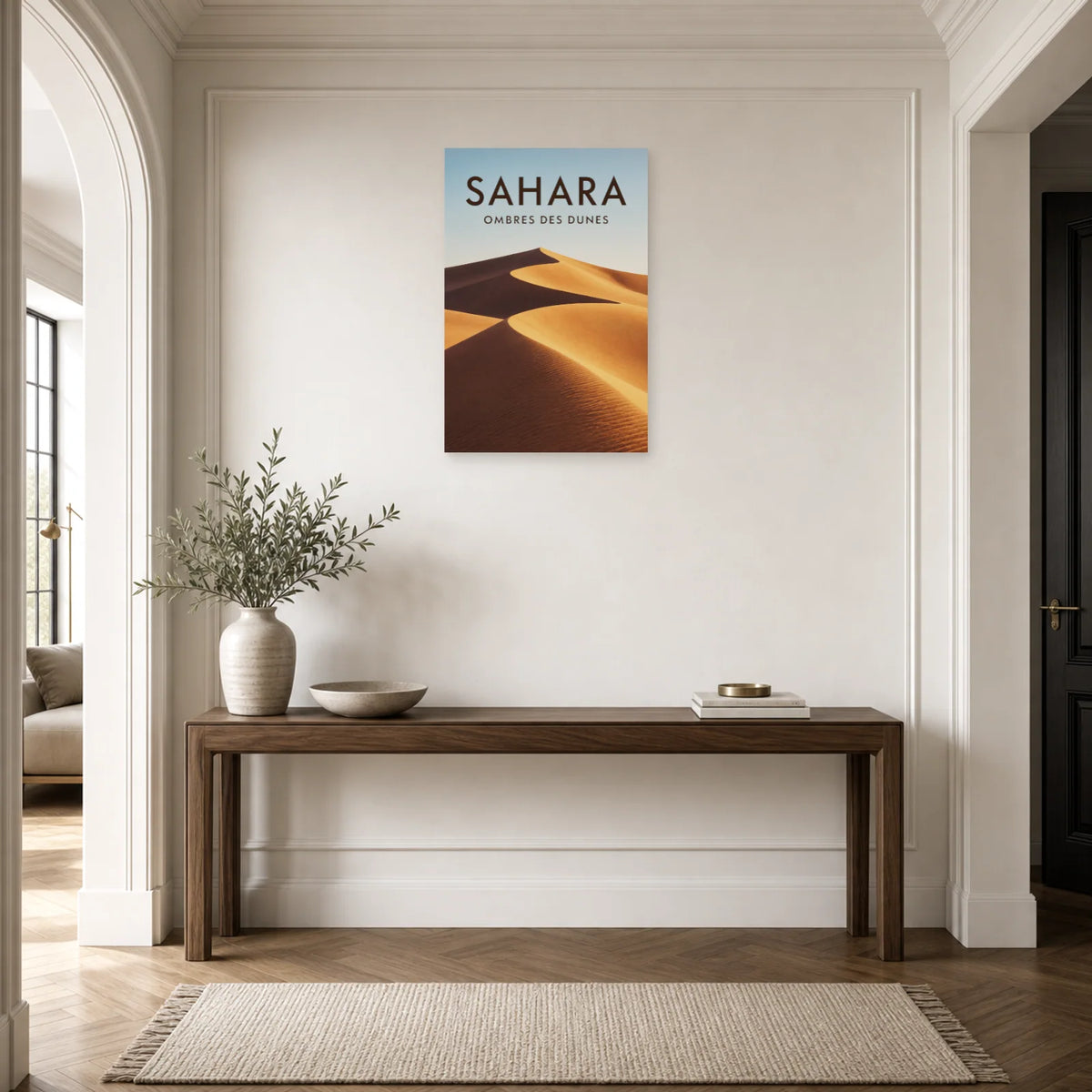 Affiche Sahara - Ombres des dunes dans une entrée ou un couloir - Art Virtuoso
