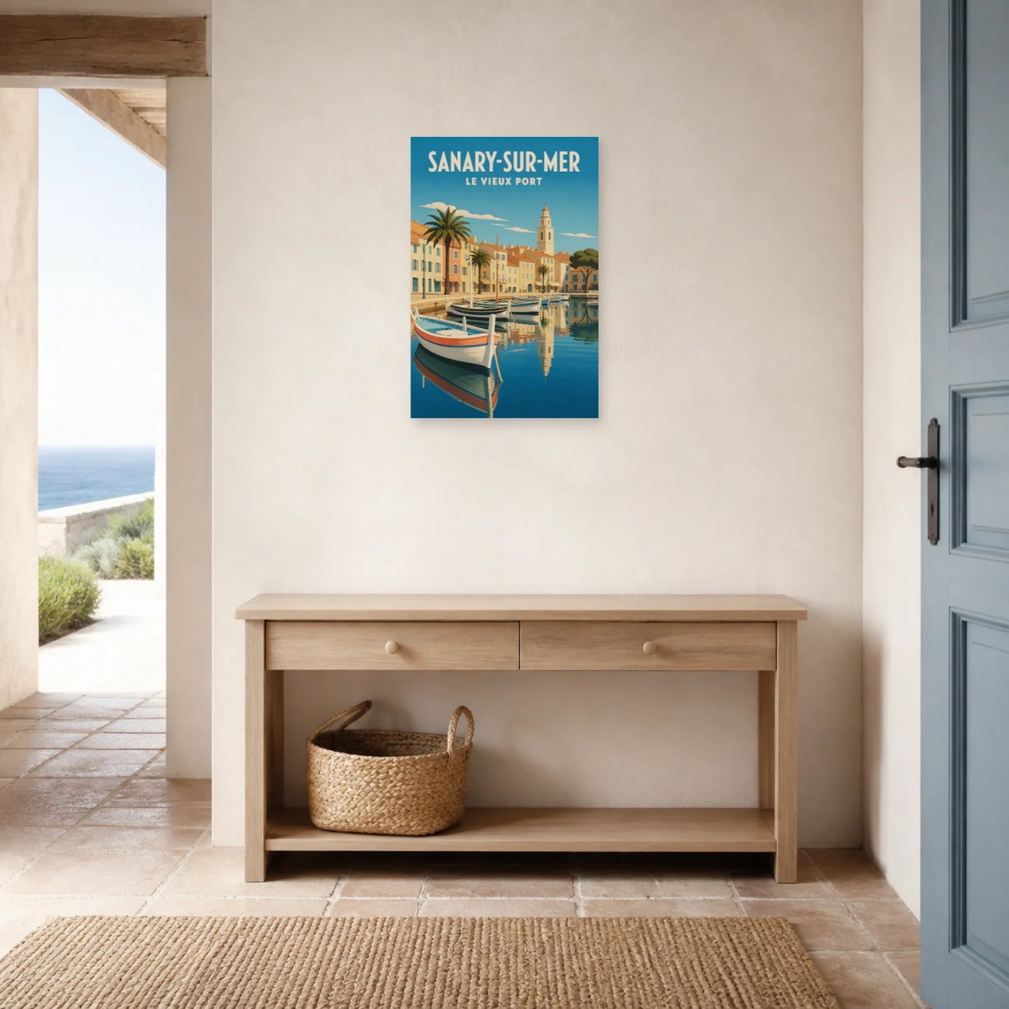 Affiche Sanary-sur-Mer – Le Vieux Port dans une entrée ou un couloir - Art Virtuoso