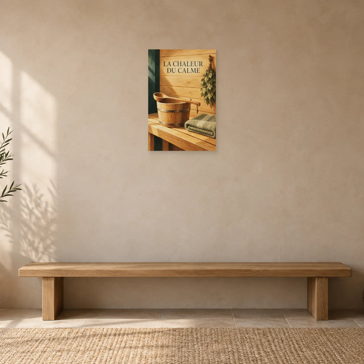 Affiche Sauna - La chaleur du calme dans une entrée ou un couloir - Art Virtuoso