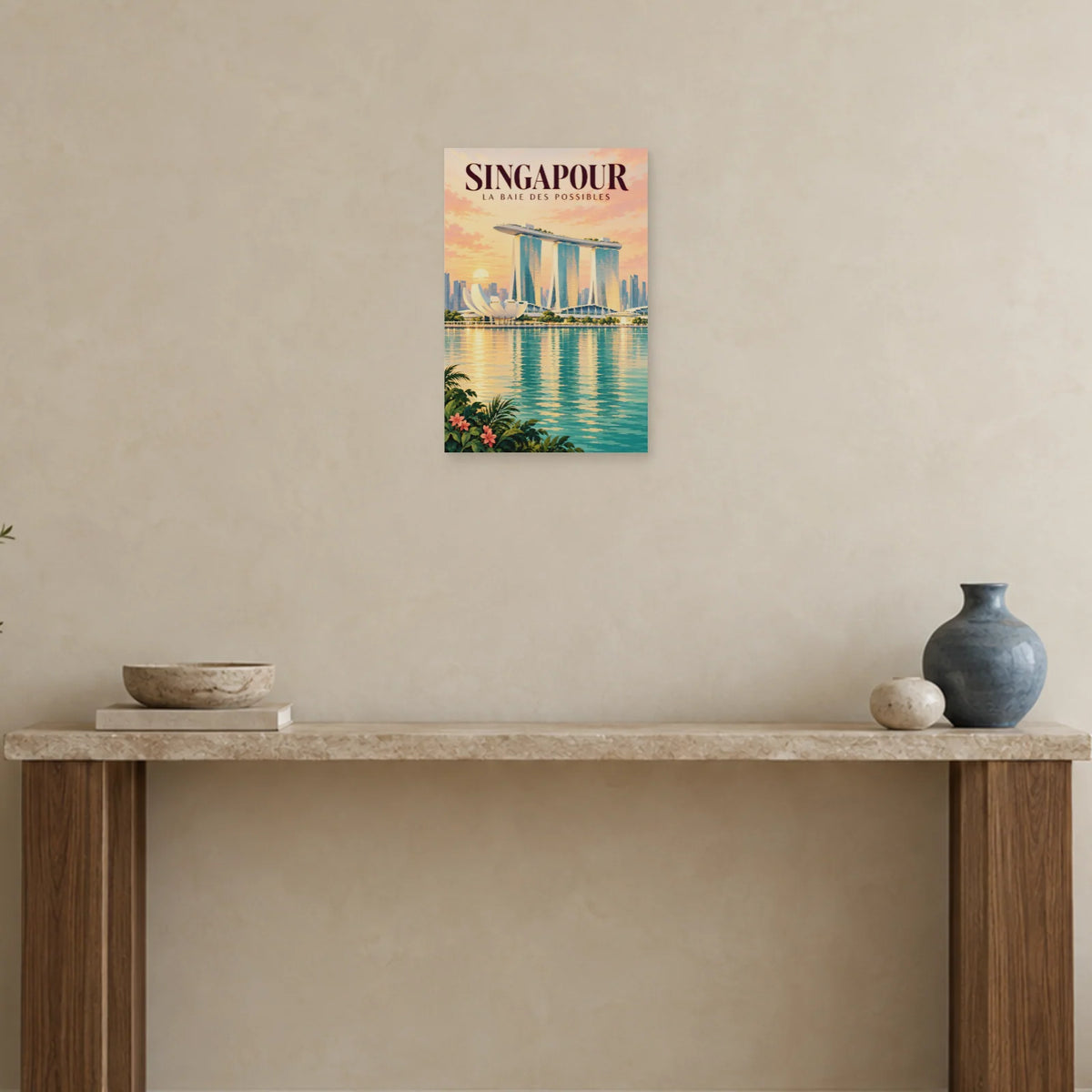 Affiche Singapour Marina et baie dans une entrée ou un couloir - Art Virtuoso