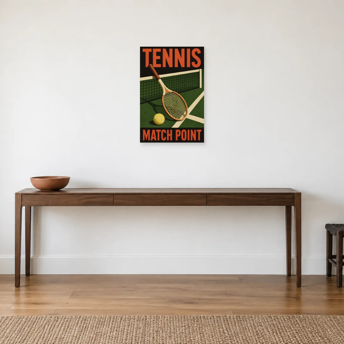 Affiche Tennis – Match Point dans une entrée ou un couloir - Art Virtuoso